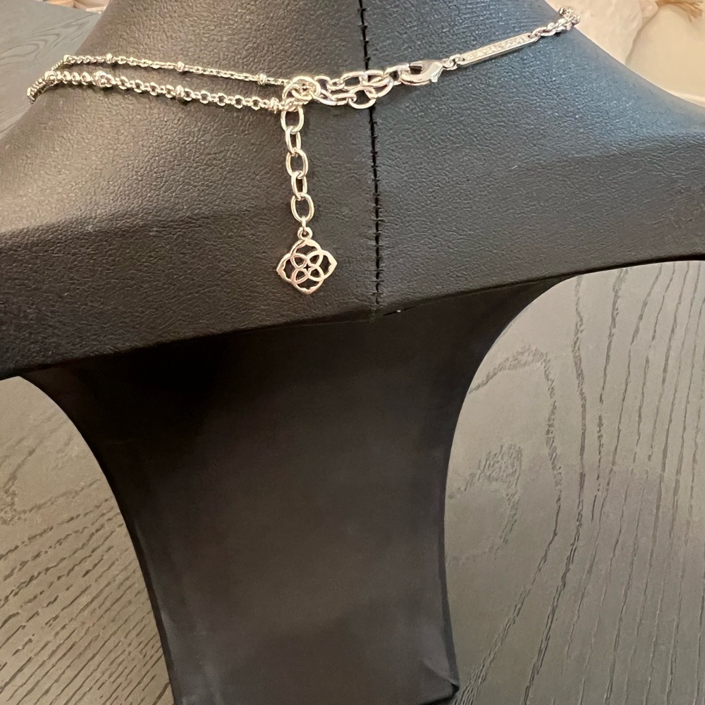 Kendra Scott Multi Strand Necklace Silver Tone Adjustable Length - Picture 2 of 4